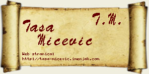 Tasa Mićević vizit kartica